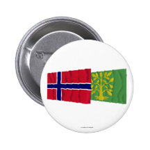 Norway and Vest-Agder waving flags Pinback Buttons