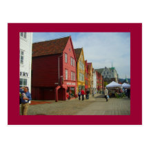 Norway, Bergen,painted houses on the waterfront Post Card