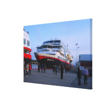 Norway, Cruise ship in Bergen Stretched Canvas Prints