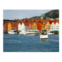 Norway, Painted houses on the waterfront Postcard