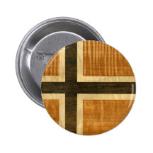 Norwegian Flag Wood Norsk Flagg - kongeriket Norge Button
