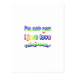 Not Gay But Love Rainbows Postcard