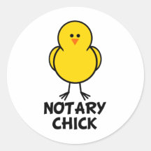 Notary Chick Round Sticker
