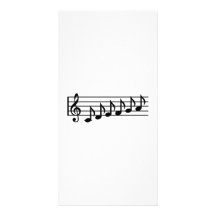 Notes music clef customized photo card