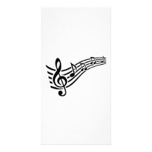 Notes music clef personalized photo card