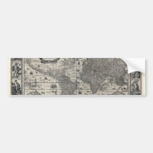 Nova totius terrarum, 1606 Antique World Map Bumper Sticker