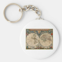 Nova Totius Terrarum Orbis Tabula World Map Keychain