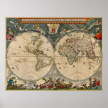 Nova Totius Terrarum Orbis Tabula World Map Posters