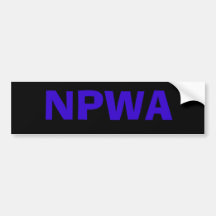 NPWA bumpersticker Bumper Stickers