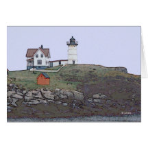 Nubble Light--invitation Greeting Card