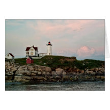 Nubble Light Sunset Card