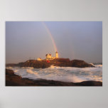 Nubble Lighthouse Rainbow after Storm Posters