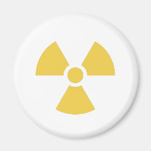 Nuclear symbol yellow fridge magnets