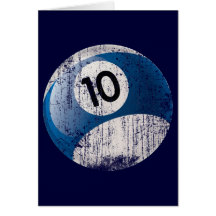 NUMBER 10 BILLIARDS BALL - ERODED STYLE CARDS