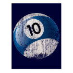 NUMBER 10 BILLIARDS BALL - ERODED STYLE POSTCARDS