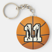 Number 11 Basketball and Players Key Chains