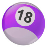 Number 18 Billiards Ball Party Plates