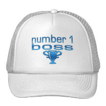 Number 1 Boss in Blue Trucker Hat
