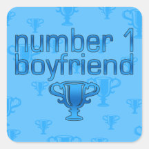 Number 1 Boyfriend Square Stickers