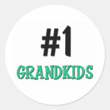 Number 1 Grandkids Round Stickers