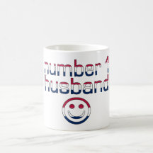 Number 1 Husband in American Flag Colours Mug