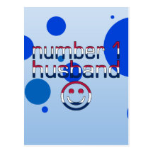 Number 1 Husband in American Flag Colours Postcard