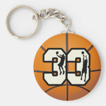 Number 33 Basketball Key Chain
