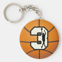 Number 3 Basketball and Player Keychains