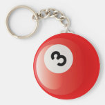 NUMBER 3 BILLIARDS BALL KEYCHAINS