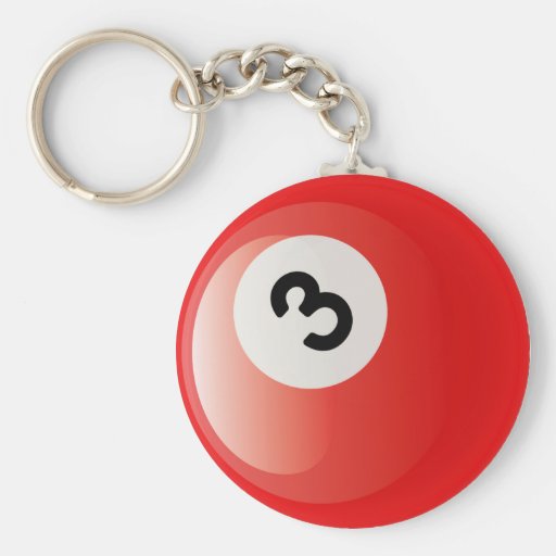 NUMBER 3 BILLIARDS BALL KEYCHAINS