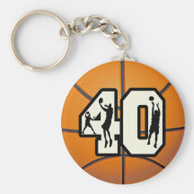 Number 40 Basketball Key Chain