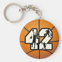 Number 42 Basketball Key Chains