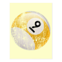 NUMBER 9 BILLIARDS BALL - ERODED AND AGED POSTCARD