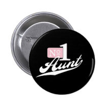Number One Aunt (White) buttons by pb_family2 Number One Aunt (White) buttons