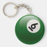 NUMBER SIX BILLIARDS BALL KEYCHAINS
