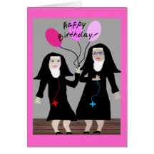 Nun Birthday Gifts "Happy Birthday Sister" Card