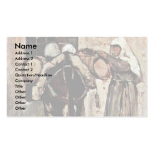 Nun With Donkey By Fattori Giovanni Business Card