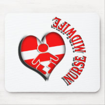 NURSE MIDWIFE HEART MEDICAL SYMBOL MOUSEPADS