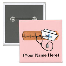 Nurse Name Badge (Add Your Nam) Pinback Button