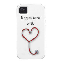 Nurses care with Heart - Nurses Gift - Personalise Case-Mate iPhone 4 Covers