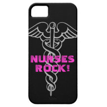Nurses Rock! iPhone 5 case with caduceus symbol