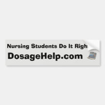 Nursing Students Do It Right Bumper Sticker, Grey