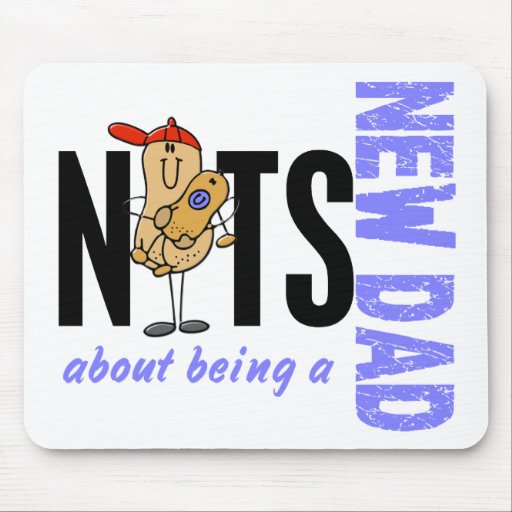 Nuts About Being A New Dad 1 (Blue) Mousemats