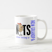 Nuts About Being A New Grandpa 1 Blue Coffee Mugs