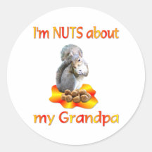 Nuts about Grandpa Round Sticker