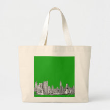 NYC drawing bright green Bag