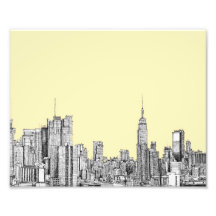 NYC drawing in cream ivory Photo Art