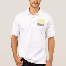 NYC drawing in cream ivory Polo Shirts