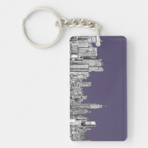 NYC drawing in lilac purple Acrylic Keychains