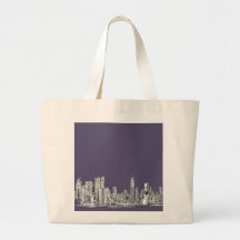 NYC drawing in lilac purple Bags
